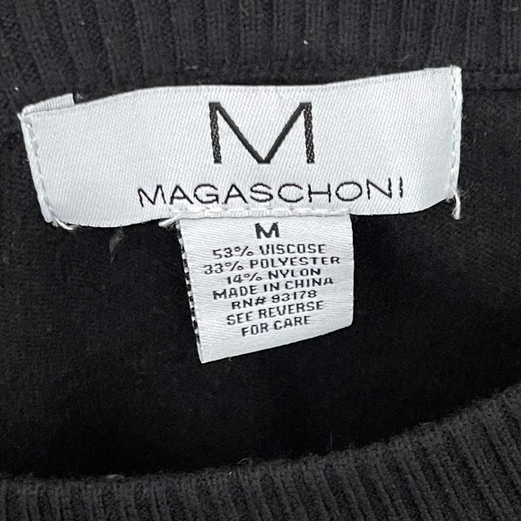 Magaschoni Balloon Puff Sleeve Sweater Career Office Size Medium - Picture 3 of 4